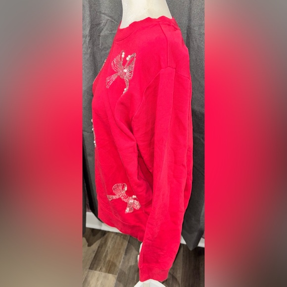 NWOT LILLY PULITZER Women's Ballad Bow Sweatshirt Size XL Red Cotton Casual Cozy - Picture 8 of 13